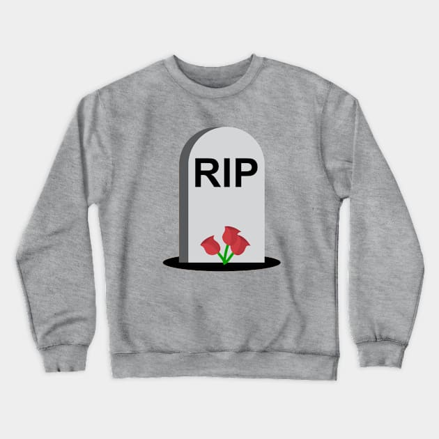 RIP Gravestone and Roses Design Crewneck Sweatshirt by VernenInk